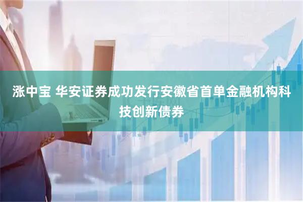 涨中宝 华安证券成功发行安徽省首单金融机构科技创新债券