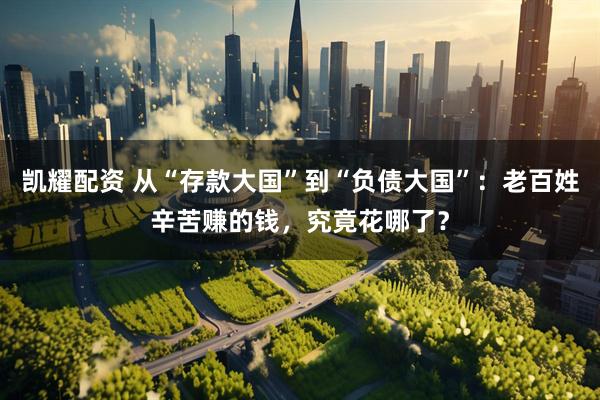 凯耀配资 从“存款大国”到“负债大国”：老百姓辛苦赚的钱，究竟花哪了？