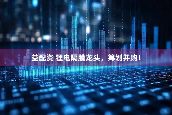益配资 锂电隔膜龙头，筹划并购！